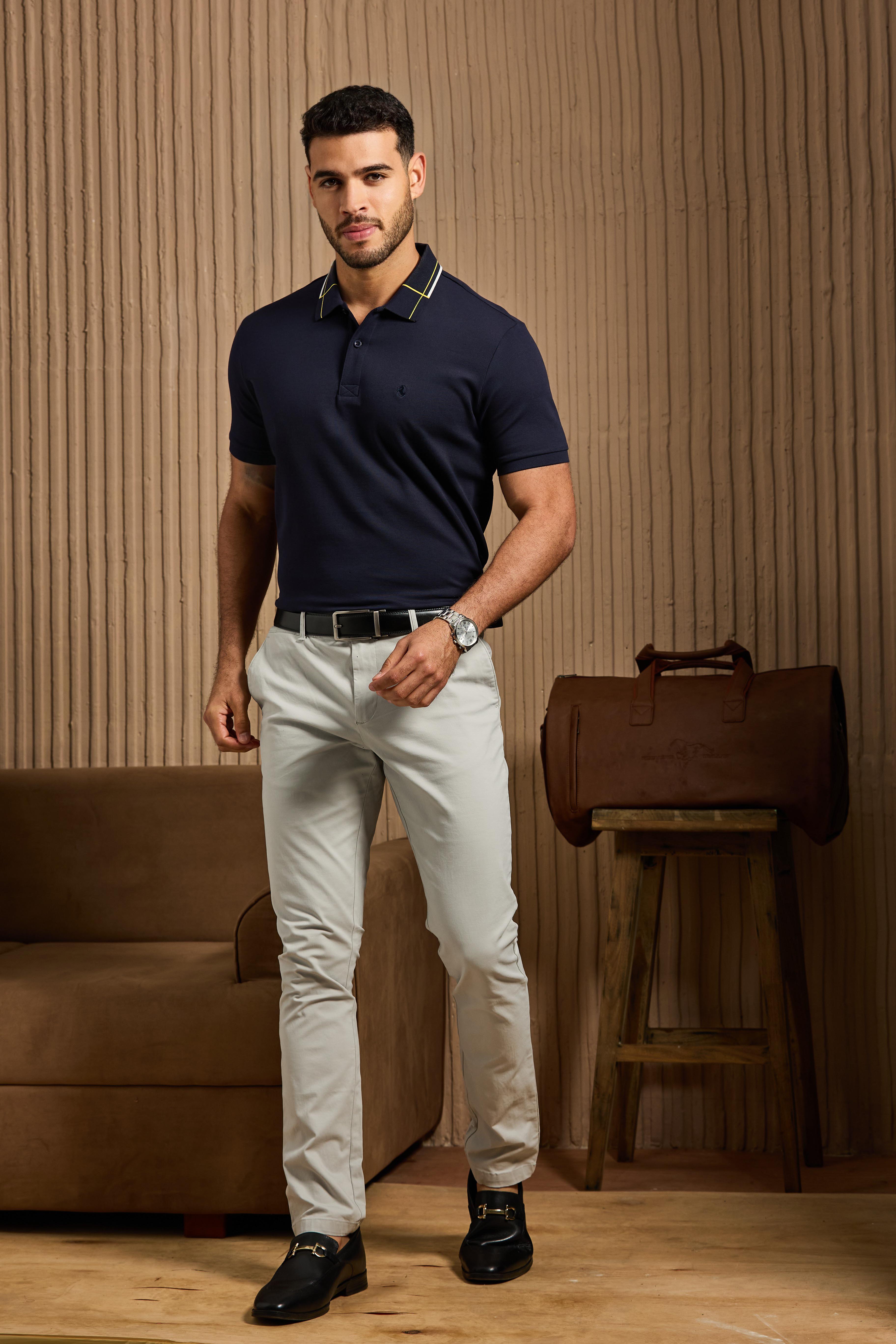 Gridline Tipped Collar Polo