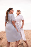Misty Morning Linen Dress