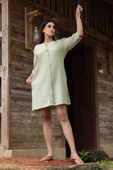 Gardenia Blossom Linen Dress