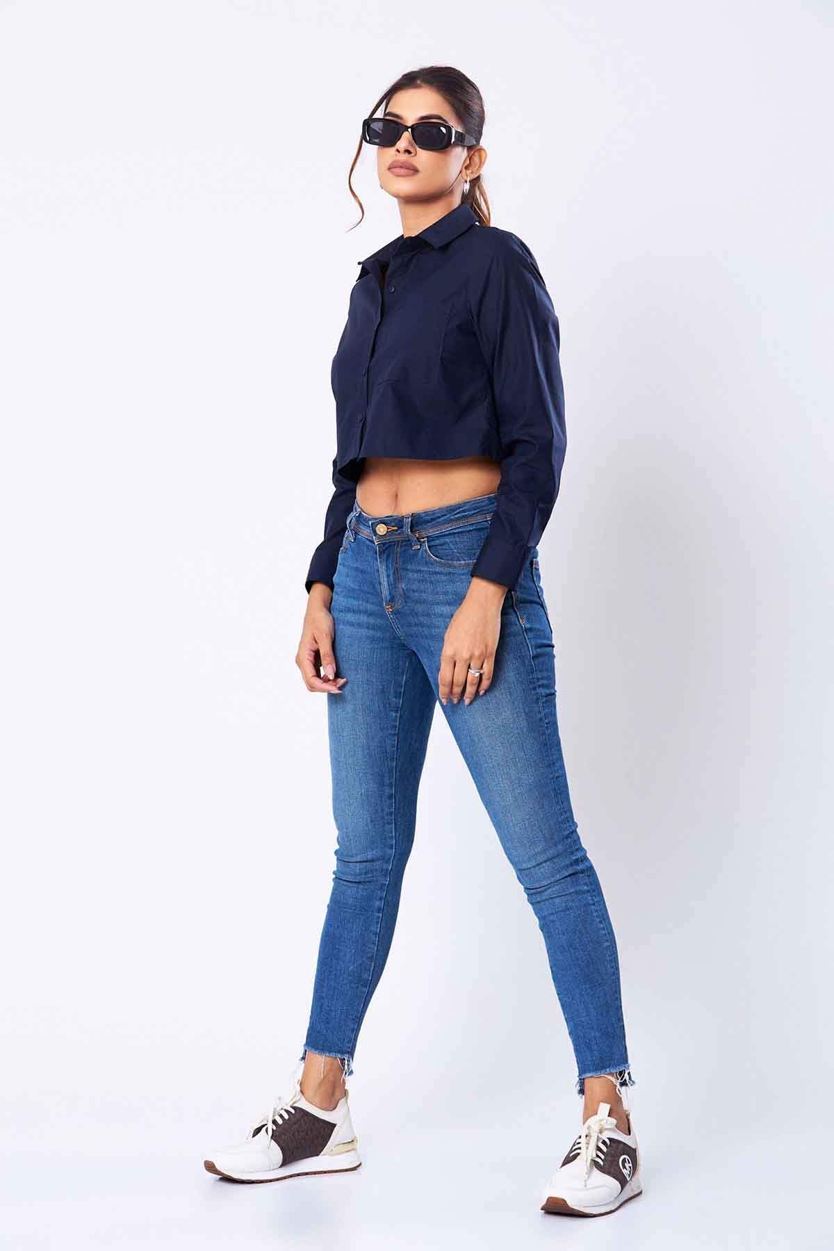 Kyra Long Sleeve Crop Top – Kelly Felder