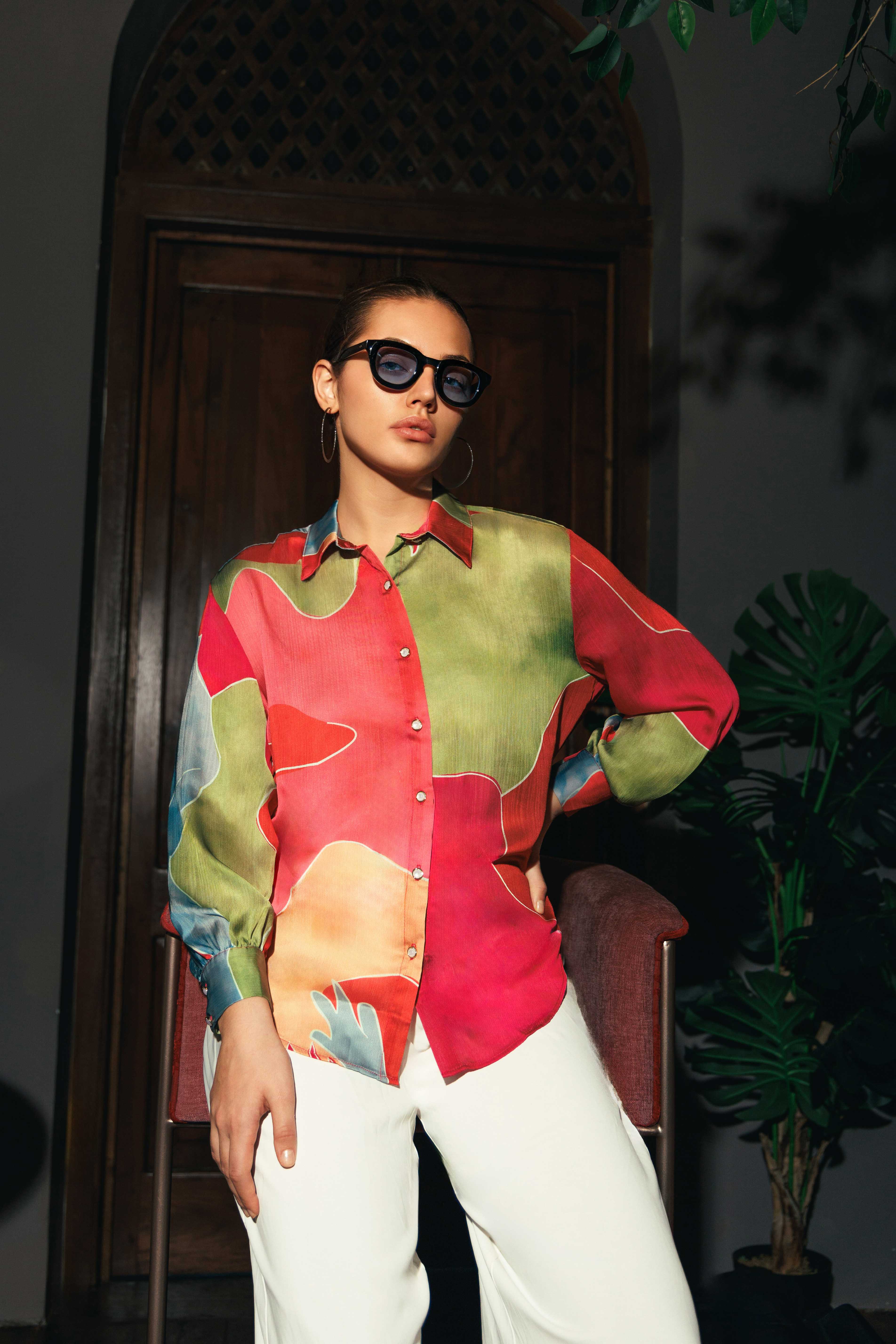 Lyra Abstract Shirt Top