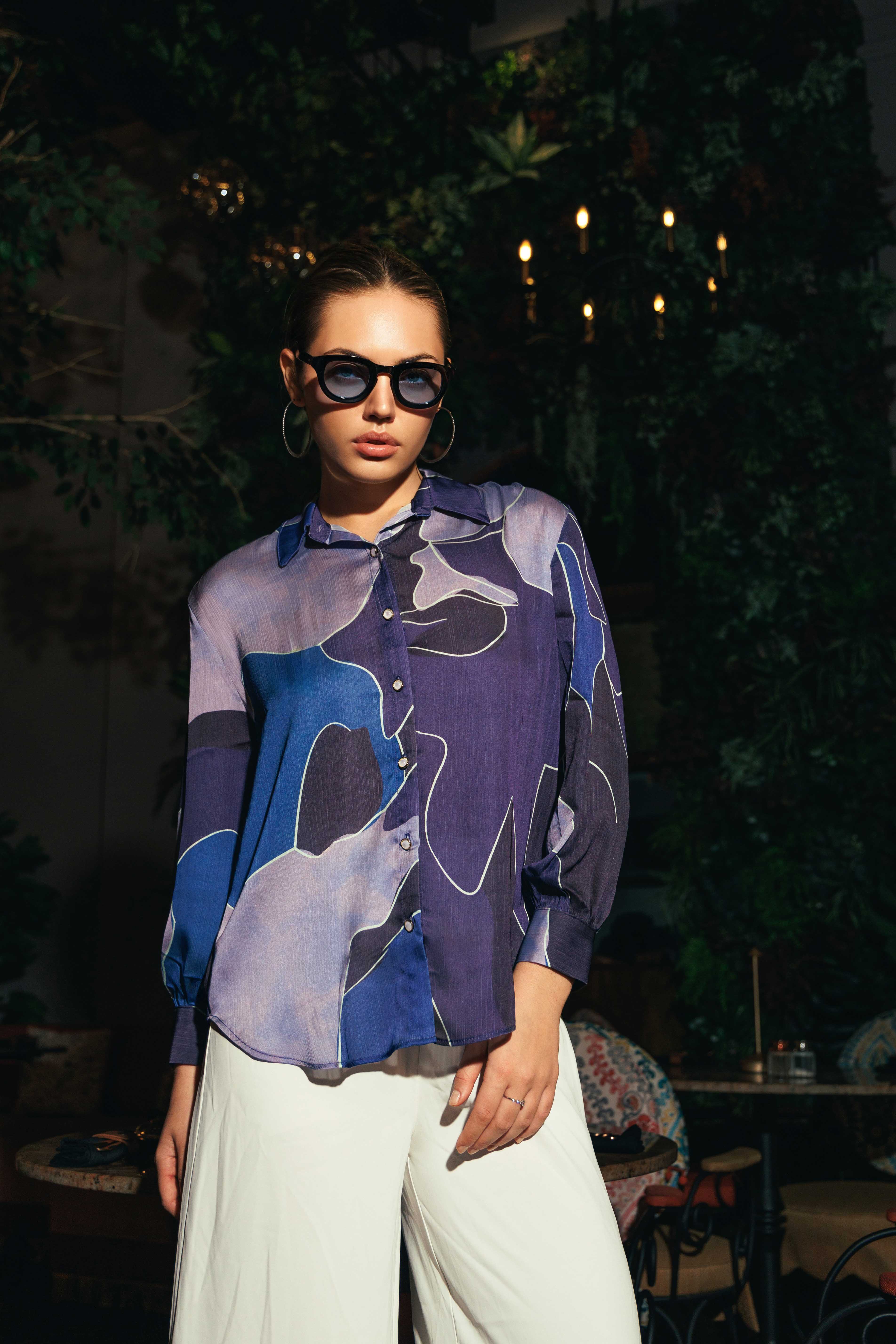 Lyra Abstract Shirt Top