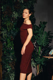Merlot Off Shoulder Dress